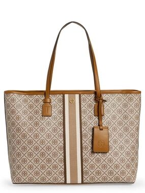 Tory Burch T Monogram Coated Canvas Tote NWT